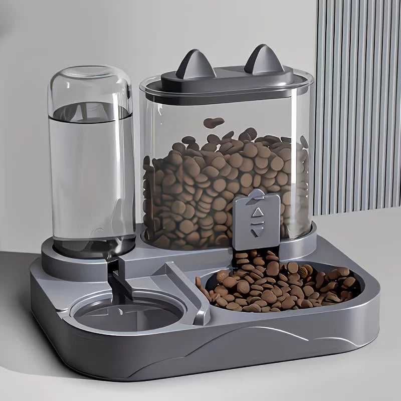2-in-1 Pet Feeder & Water Dispenser — Dry/Wet Separation Transparent Travel Feeder for Cats & Dogs | 3 Colors