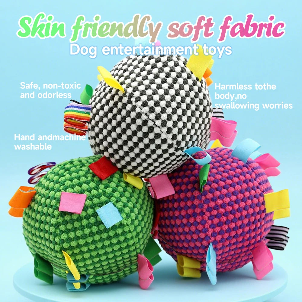 Interactive Plush Ball Dog Toy