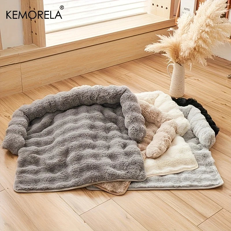 Plush Dog Bed with Pillow
