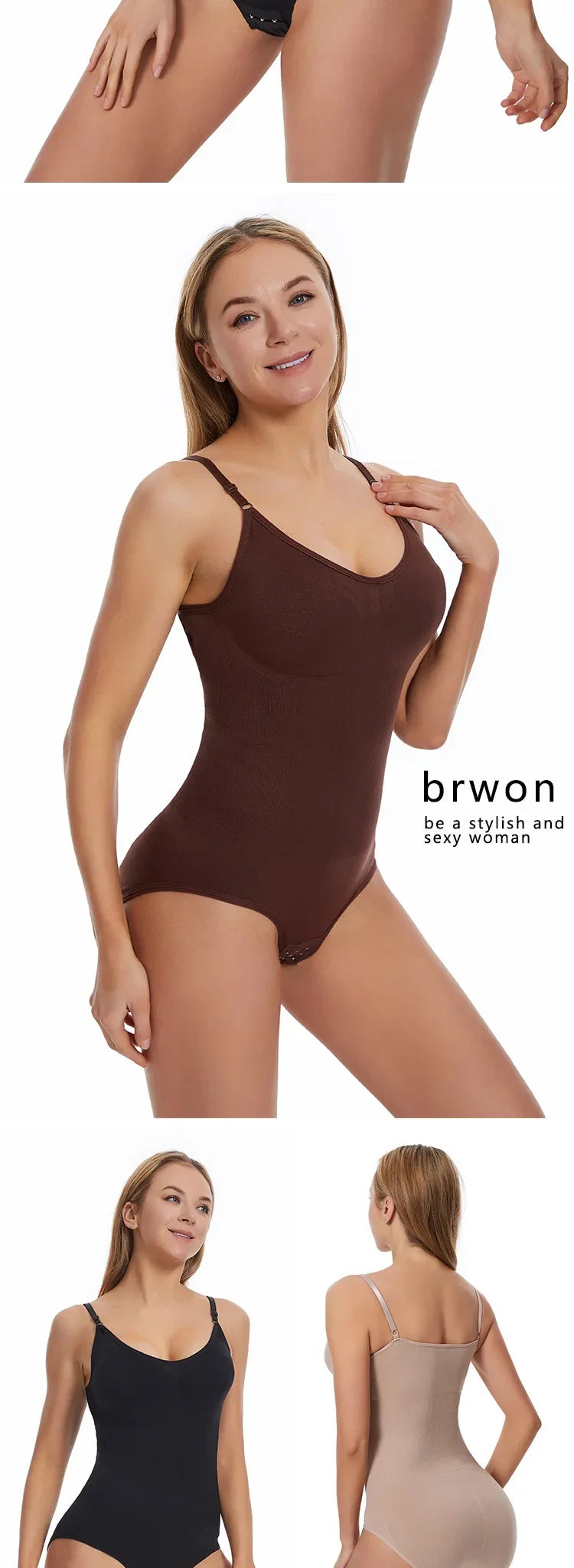 Seamless Full-Body Shapewear Bodysuit – Tummy Control & Curve Sculptin