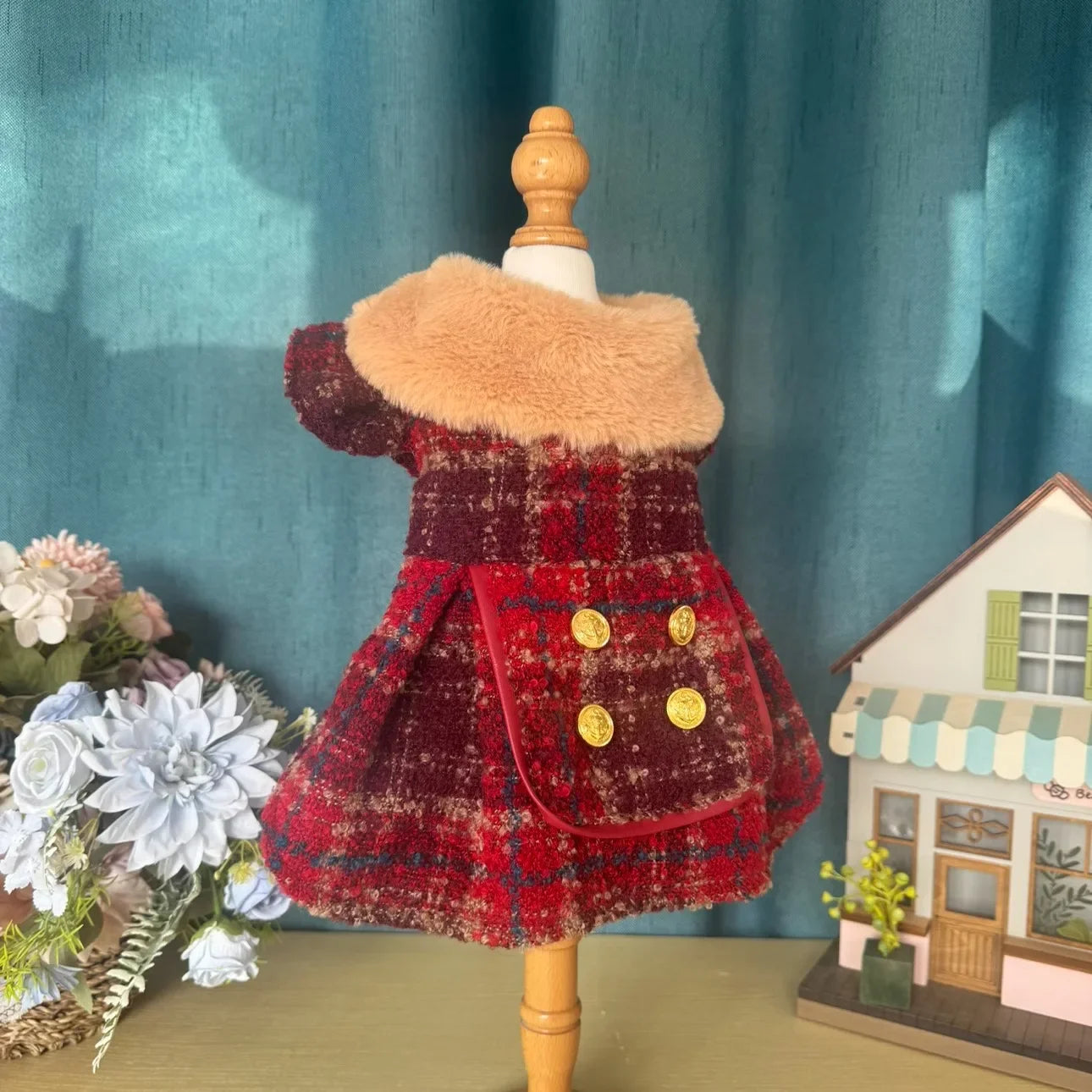 Retro Princess Dress - Thick Cotton Jacket for Small Dogs