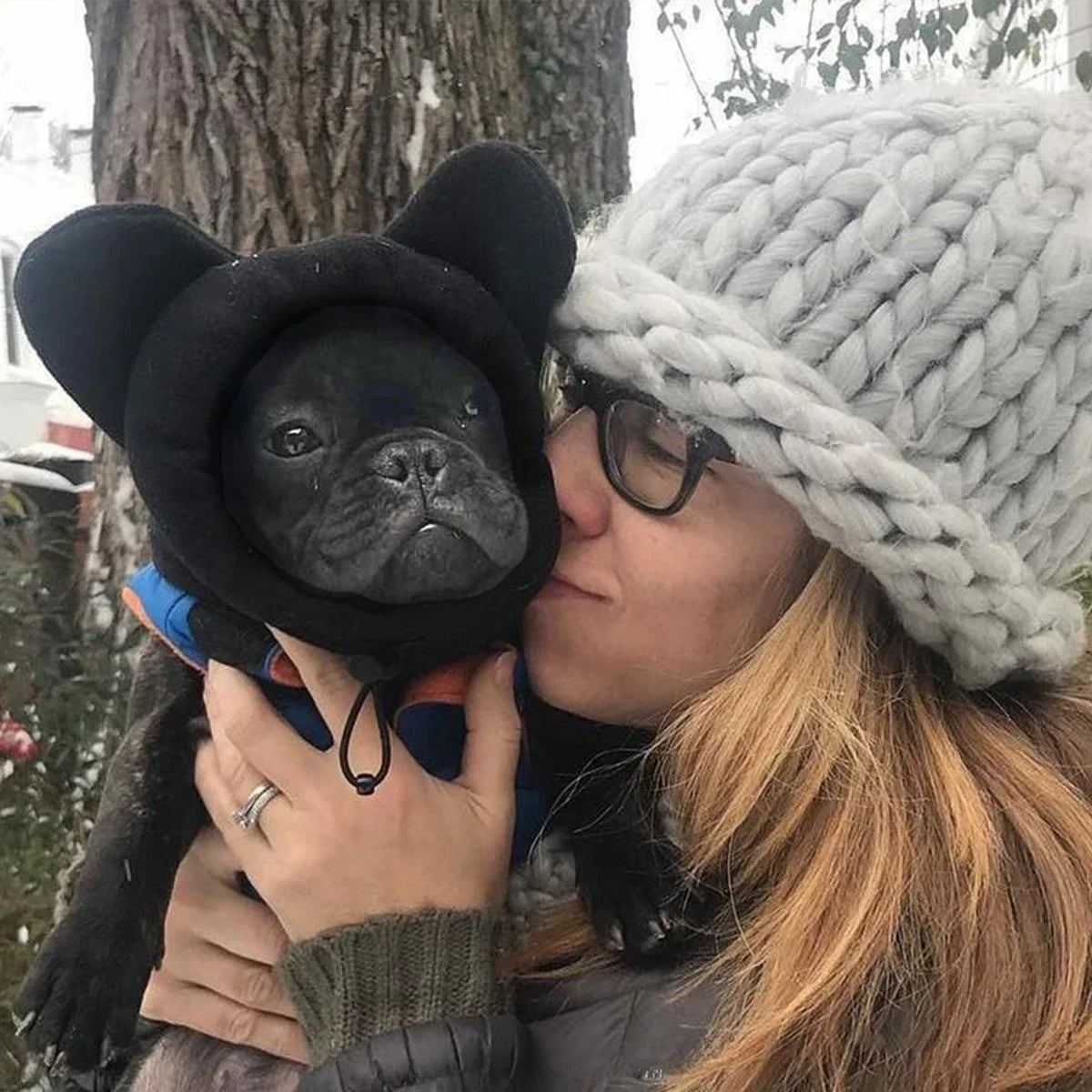 Winter Pet Hat Fleece Dog Warm Hat Ears Hoodie Scarf Set Pet Cat Dog Hat Headgear Warm Earmuffs Dog Warmth Accessories Outfits