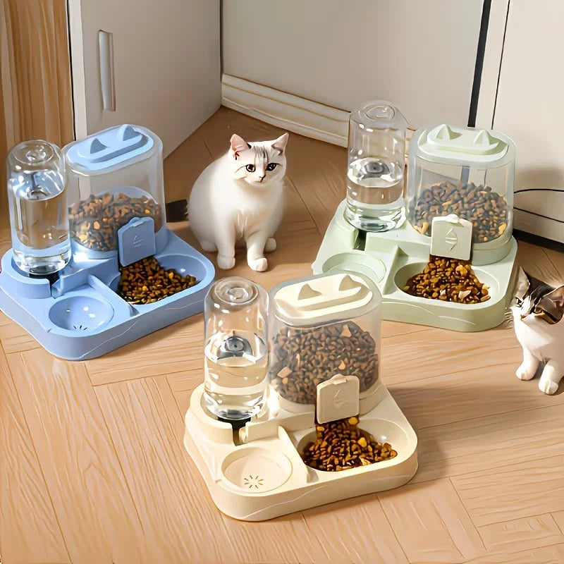 2-in-1 Pet Feeder & Water Dispenser — Dry/Wet Separation Transparent Travel Feeder for Cats & Dogs | 3 Colors