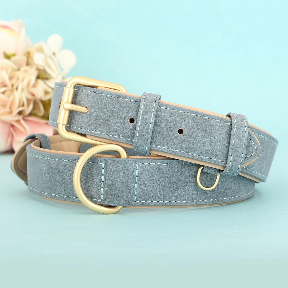 Soft Padded Leather Dog Collar | Adjustable PU Leather | S–XL