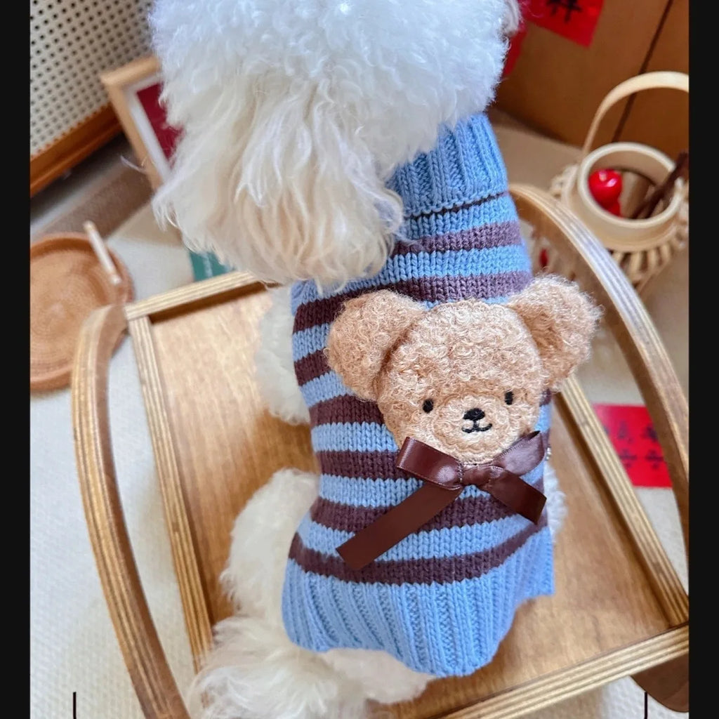 Solid Knit Dog Sweater — Warm Wool Pullover for Small Dogs & Cats | XS–XL