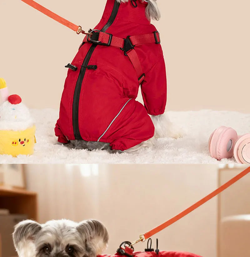 Waterproof Dog Rain Jacket with Built-In Harness — Windproof Jumpsuit for Small to Large Dogs | S–5XL
