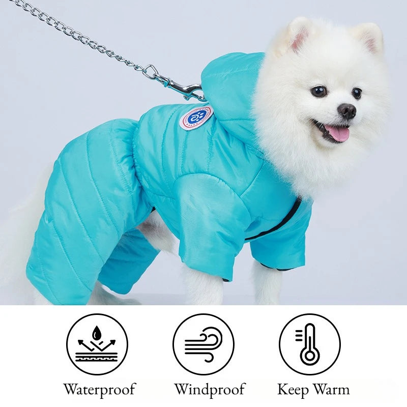 Pet Warm Dog Coat for Winter Dog Clothes Hooded Dog Jacket for Small Medium Large Dog Cat Clothes Insulated Padded Snow Jacket