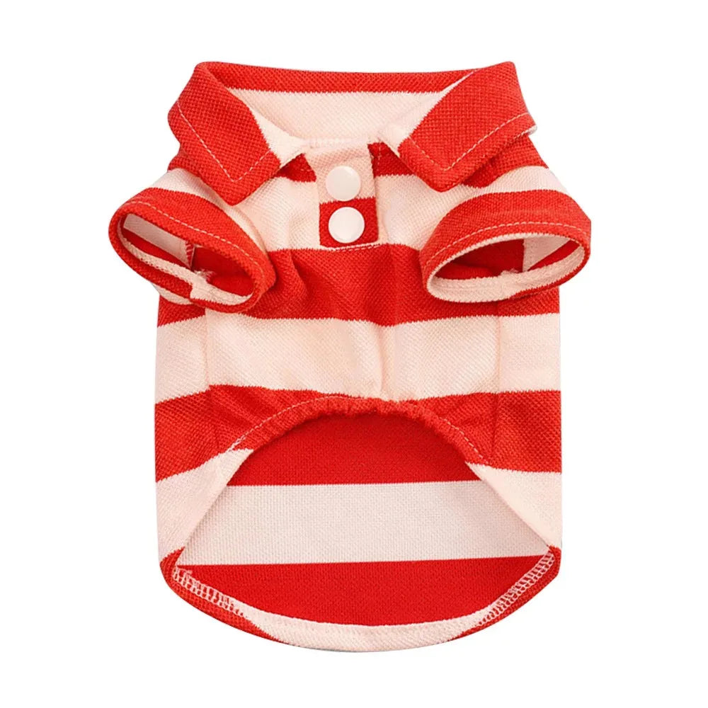 Lightweight Striped Dog Polo Shirt