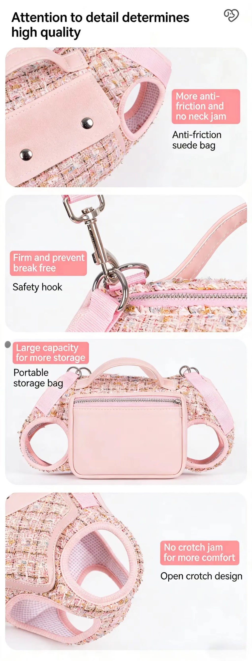 Tweed Dog Sling Carrier