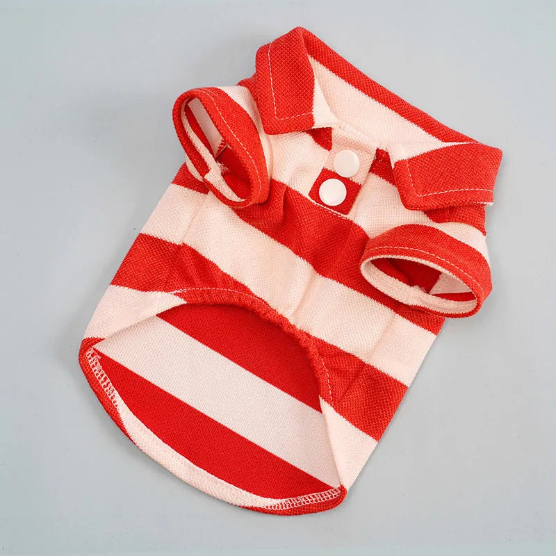 Lightweight Striped Dog Polo Shirt