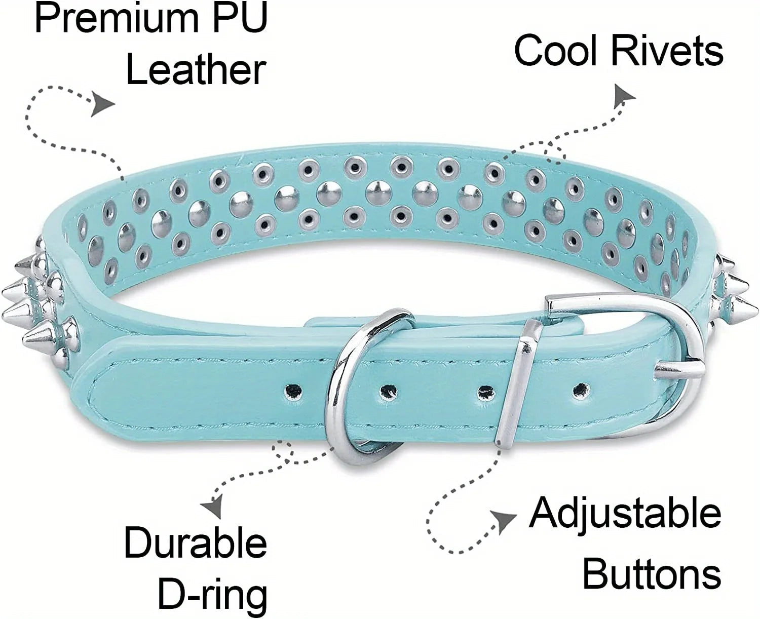 Dog Collar Leather Stylish and Durable Leash Medium Harness Dogs Backpack Collars Harnesses Wears Necklaces Fashioned Furbabies