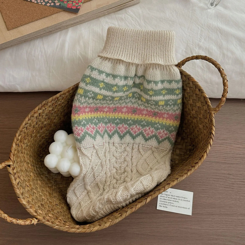 Striped Knit Dog Sweater — Cozy Winter Pullover for Small Dogs & Puppies | XS–XL