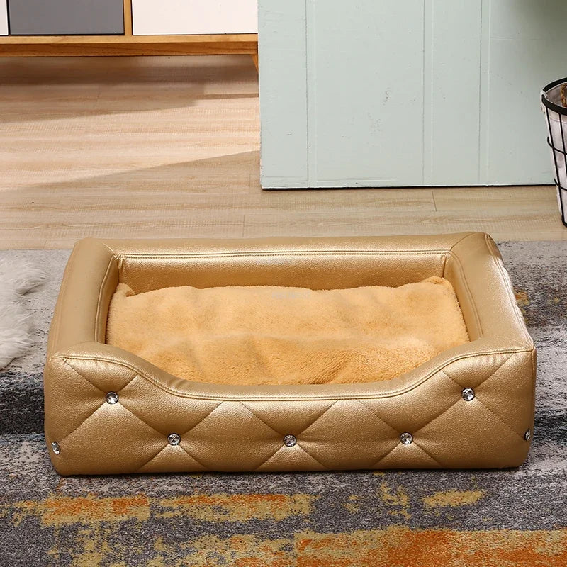 Light Luxury with Drill Dog Beds Pet Small Dog House Four Seasons Universal Dirt-resistant Waterproof Pet Supplies Home Dog Mat Fashioned Furbabies