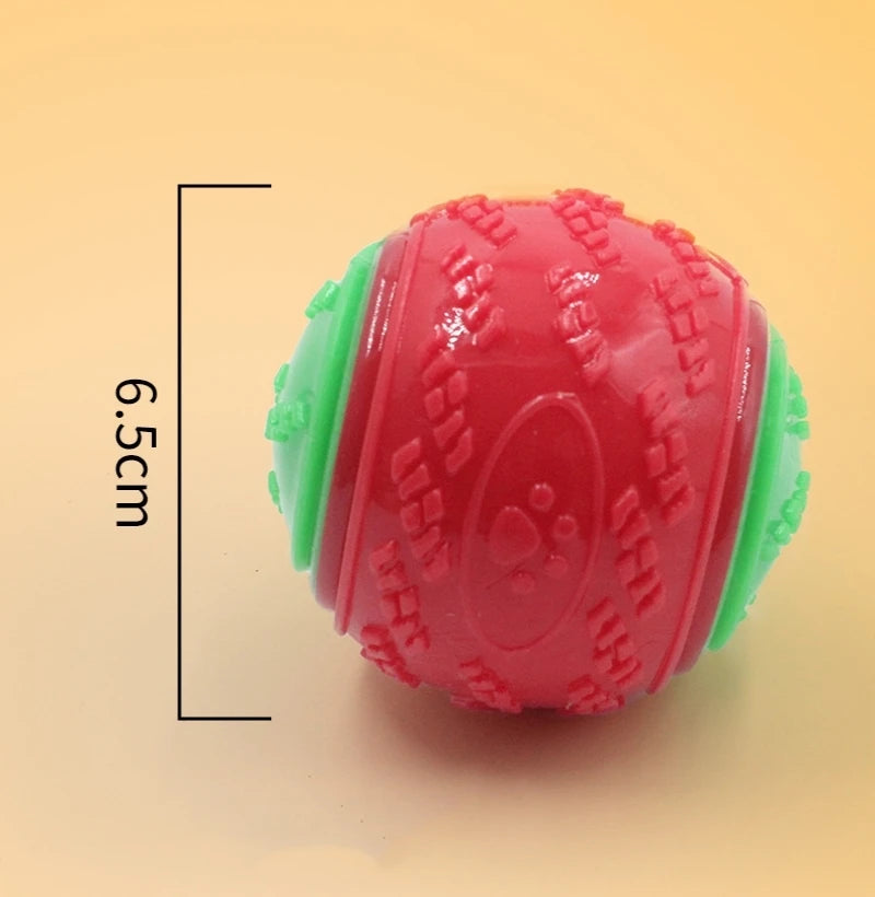 Squeaky Dog Ball Toy — Soft TPR Bite-Resistant Chew Toy for Teeth Cleaning & Interactive Play