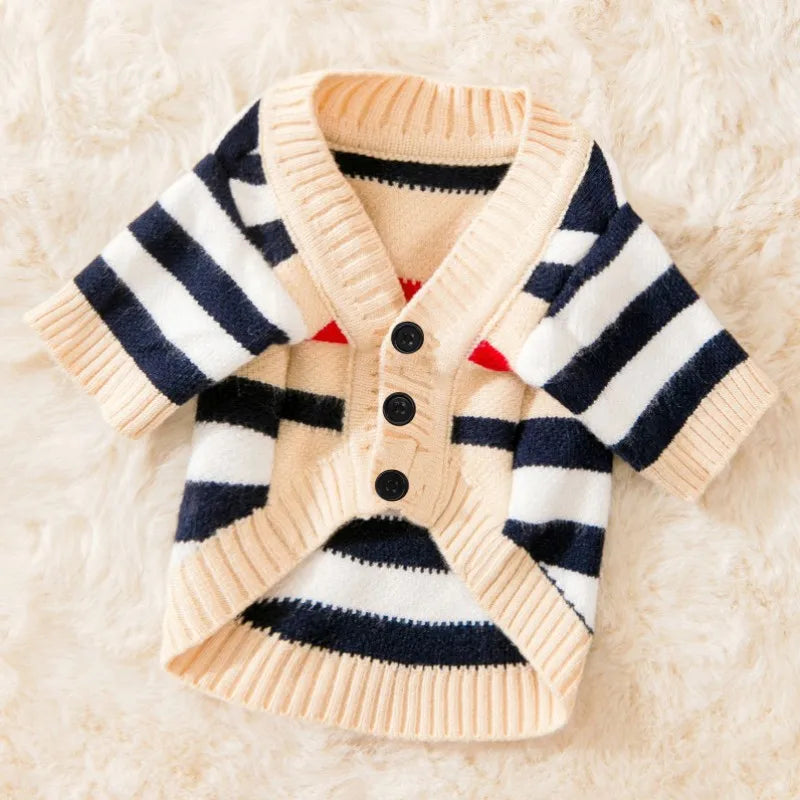 Luxury Dog Clothes for Small Dogs Winter Warm Dog Sweater Chihuahua French Bulldog Clothing Pet Items Knitted Cardigan Sweater Fashioned Furbabies