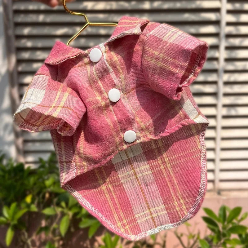 Pet Shirt for Small Large Dogs Classical Plaid Dog Clothes Breathable Puppy Coat Autumn Cat Shirt Fashion Pet Costumes Dog Vest