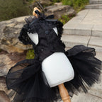 Fine Luxury Pet Dog Clothes Fashion High-end Handmade Cotton Lace Bow Princess Dress For Small Medium Dog Chihuahua Puppy Skirts 2 pieces Fashioned Furbabies