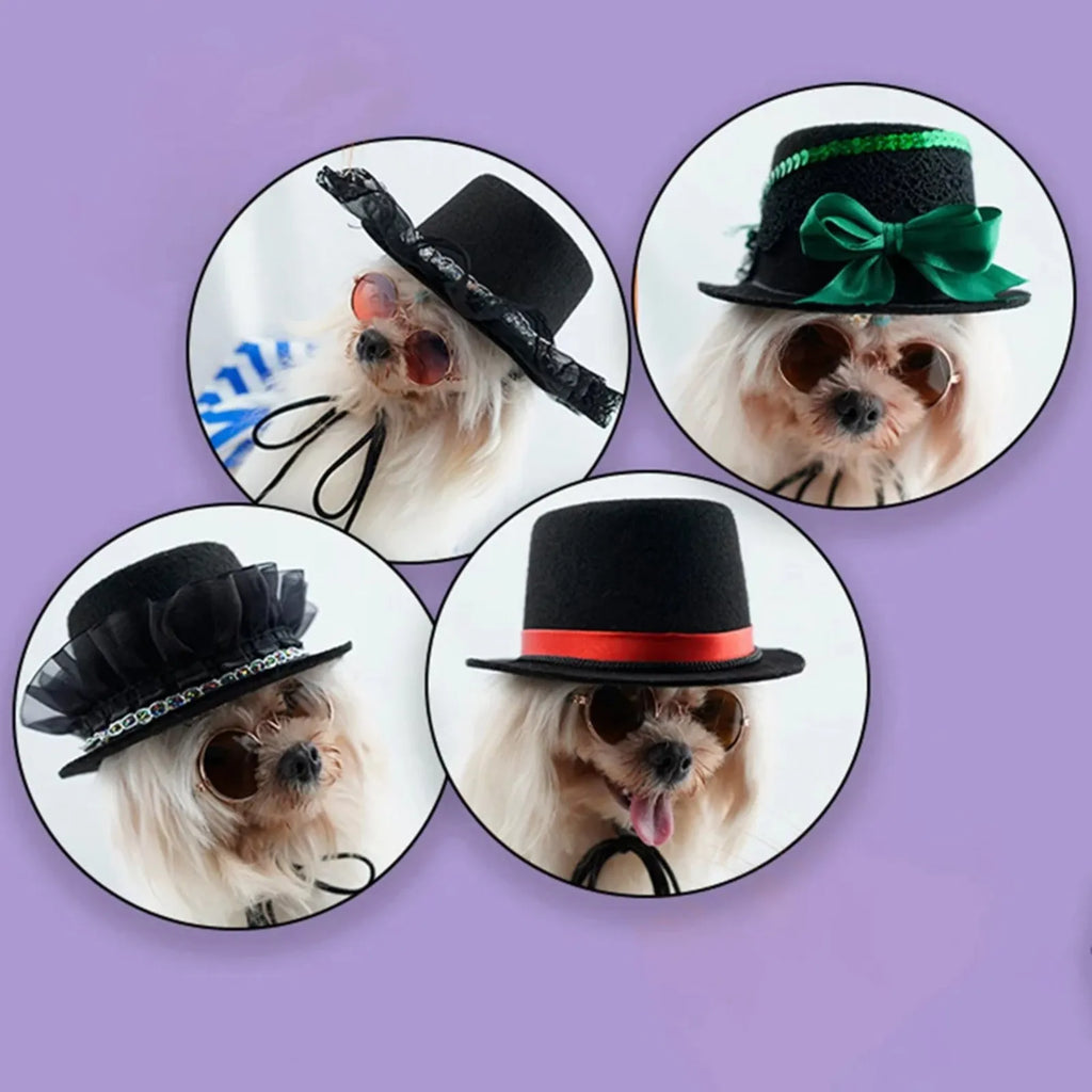 Pet Top Hat | Black Gentleman Formal Hat for Dogs, Cats & Small Animals – Halloween & Parties