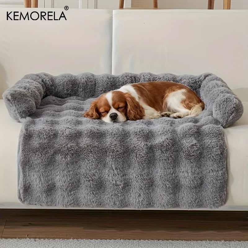 Plush Dog Bed with Pillow