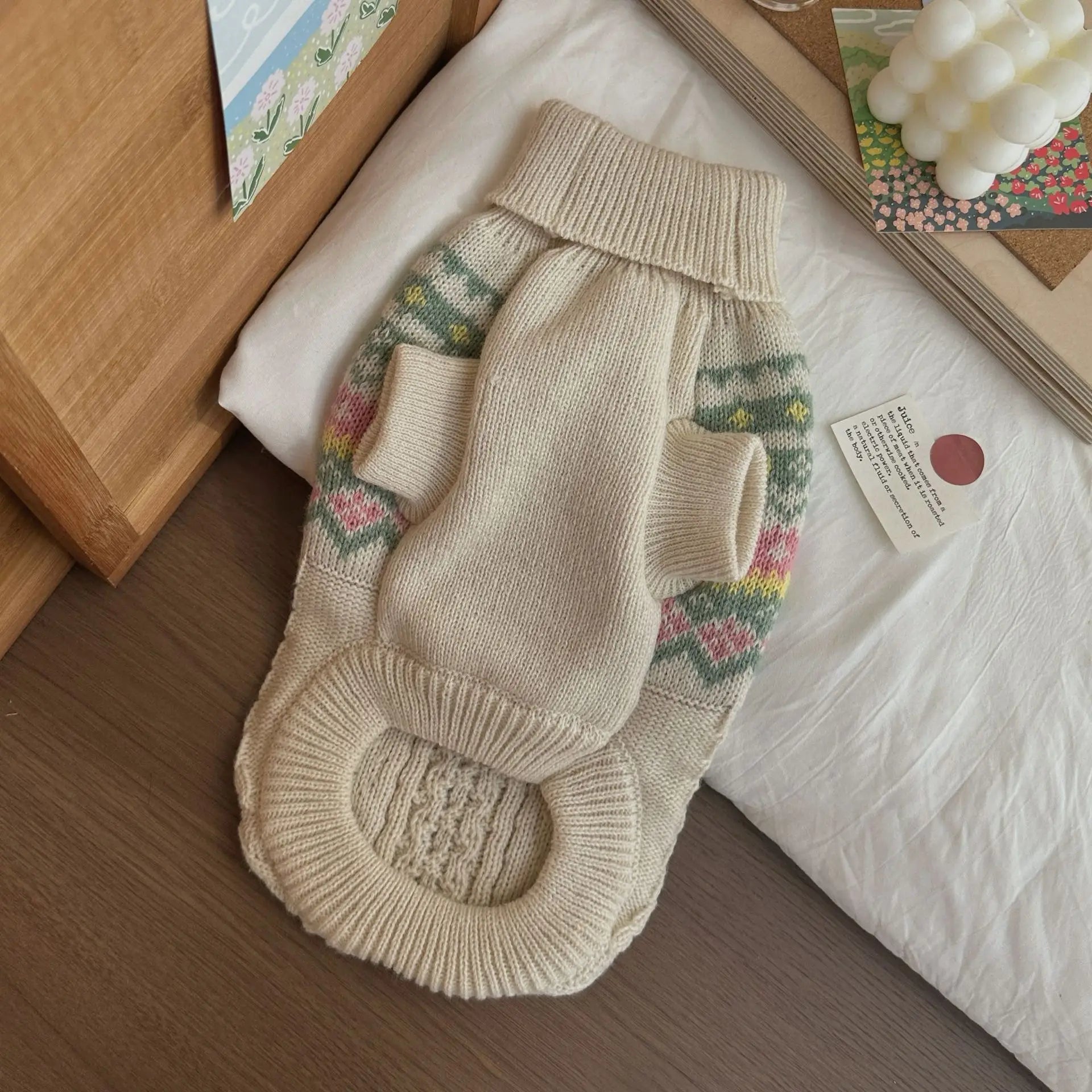 Striped Knit Dog Sweater — Cozy Winter Pullover for Small Dogs & Puppies | XS–XL