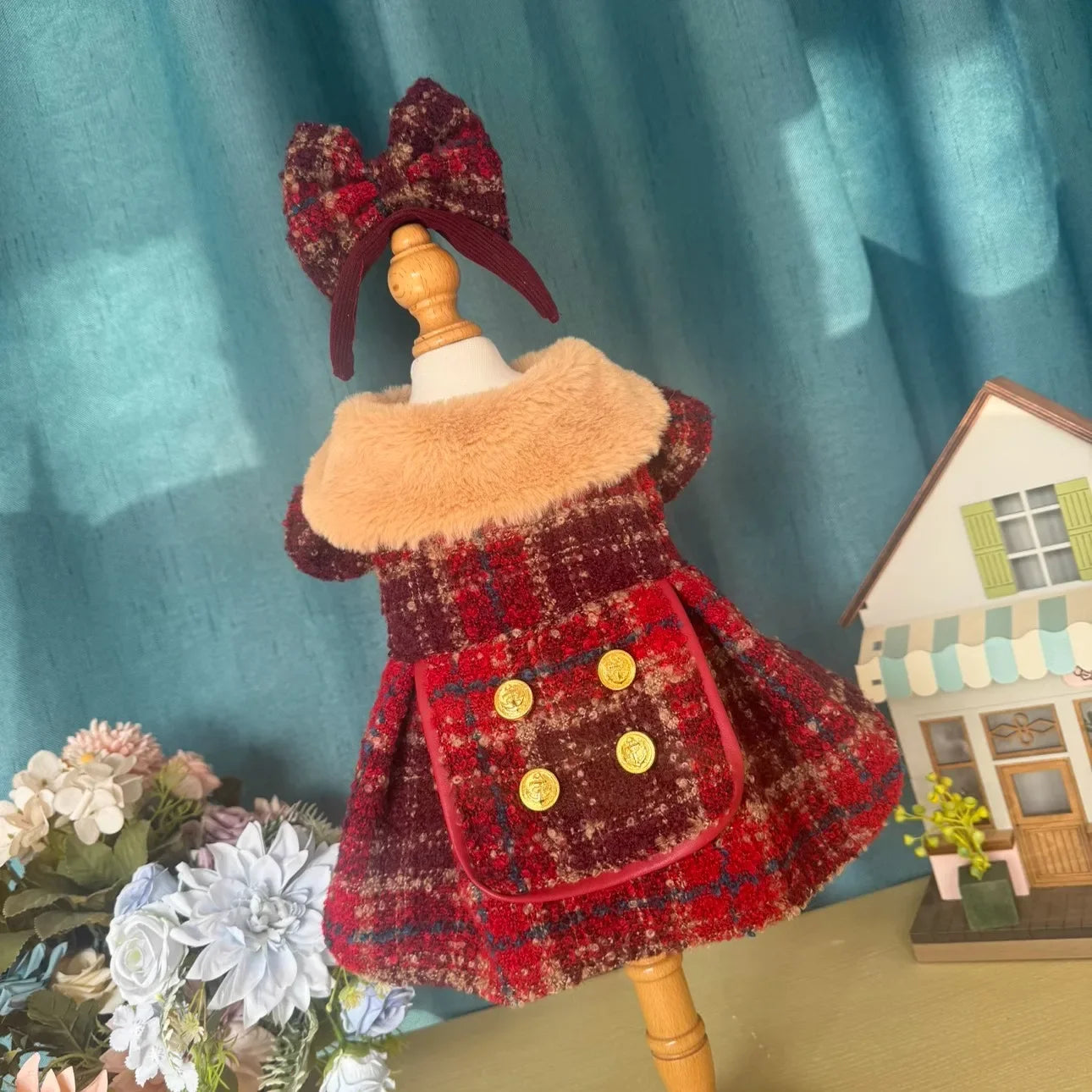 Retro Princess Dress - Thick Cotton Jacket for Small Dogs