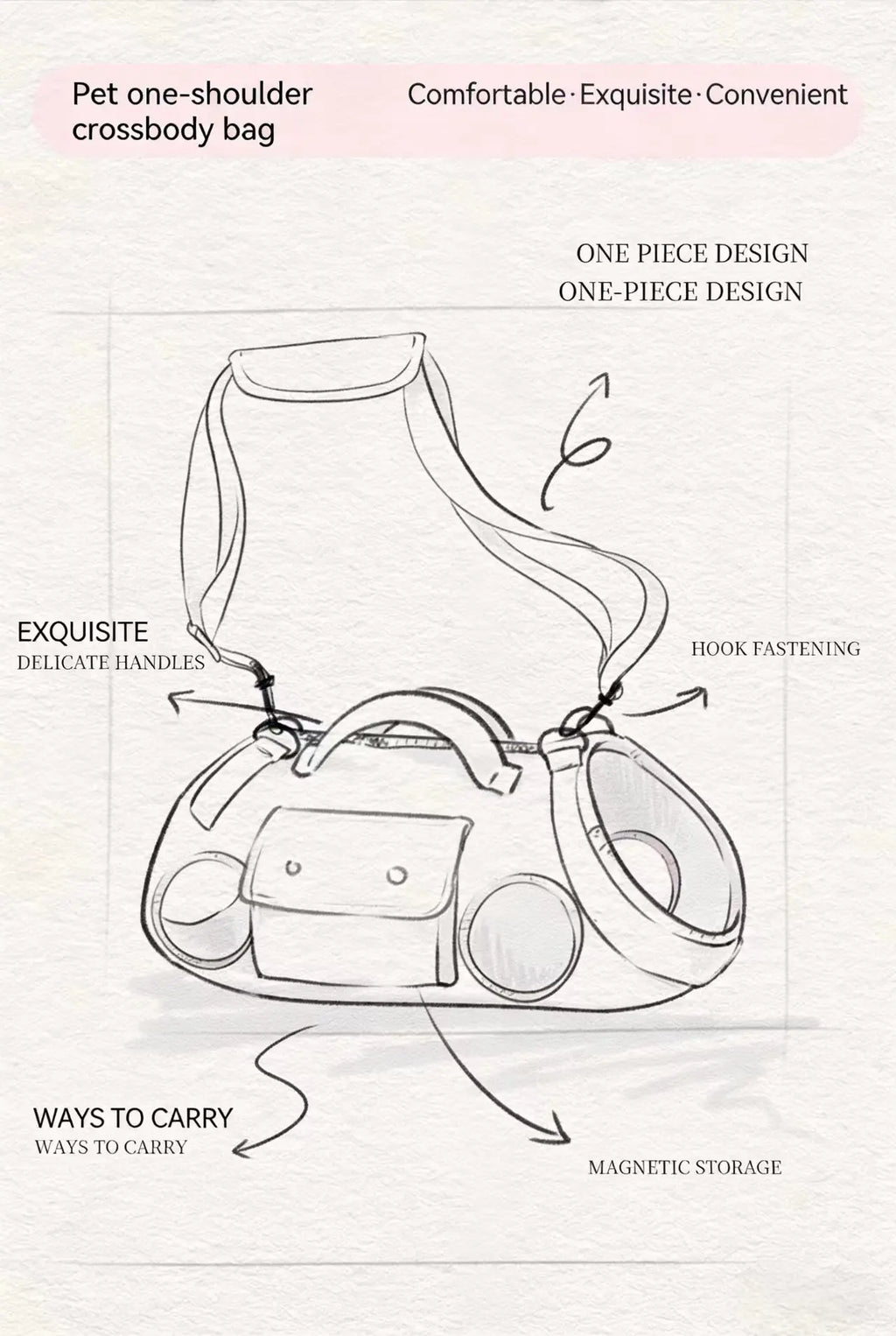 Tweed Dog Sling Carrier