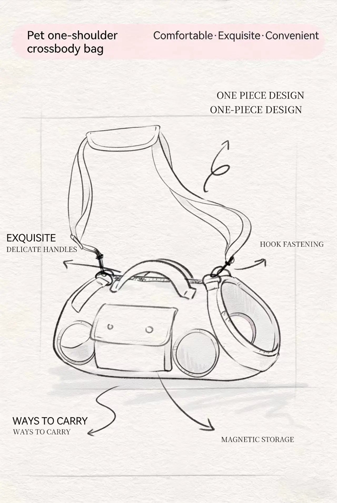 Tweed Dog Sling Carrier