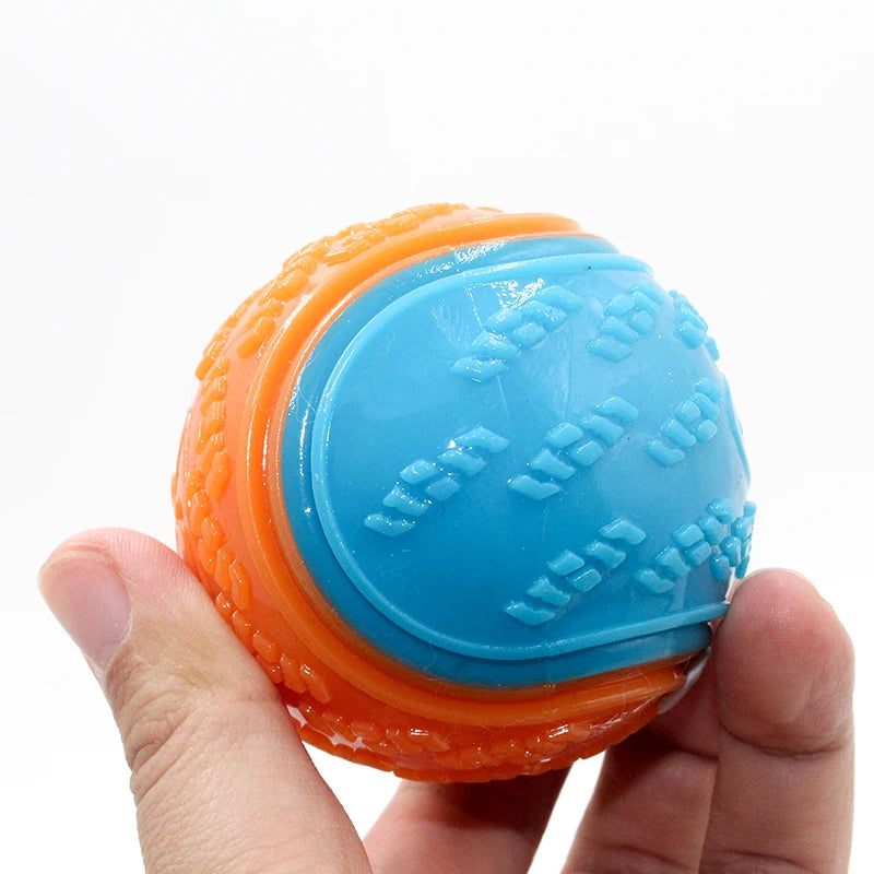 Squeaky Dog Ball Toy — Soft TPR Bite-Resistant Chew Toy for Teeth Cleaning & Interactive Play