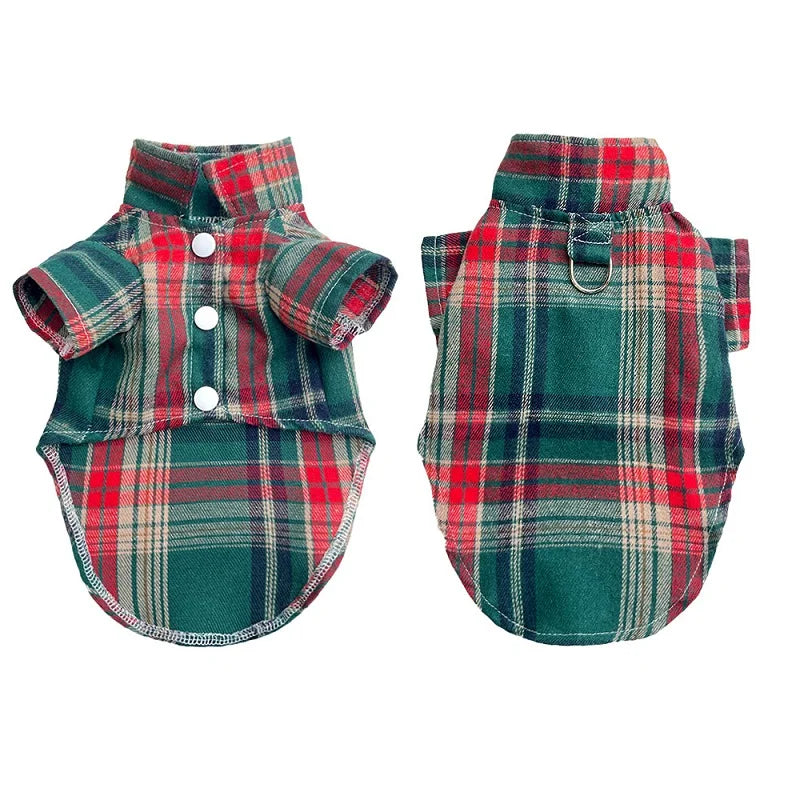 Pet Shirt for Small Large Dogs Classical Plaid Dog Clothes Breathable Puppy Coat Autumn Cat Shirt Fashion Pet Costumes Dog Vest