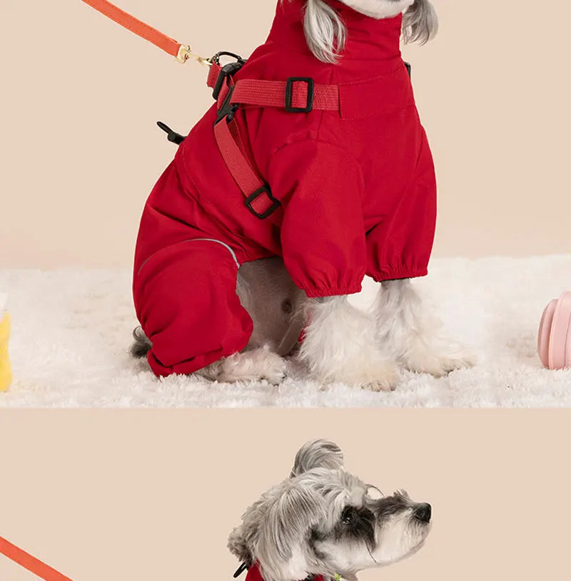 Waterproof Dog Rain Jacket with Built-In Harness — Windproof Jumpsuit for Small to Large Dogs | S–5XL