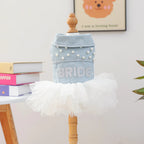 Bride Apparel For Dogs Autumn Denim Coat With Tutu Skirt Pet Dresses For Small Puppy Animal Cat Dachshund Suit Chihuahua Clothes Fashioned Furbabies