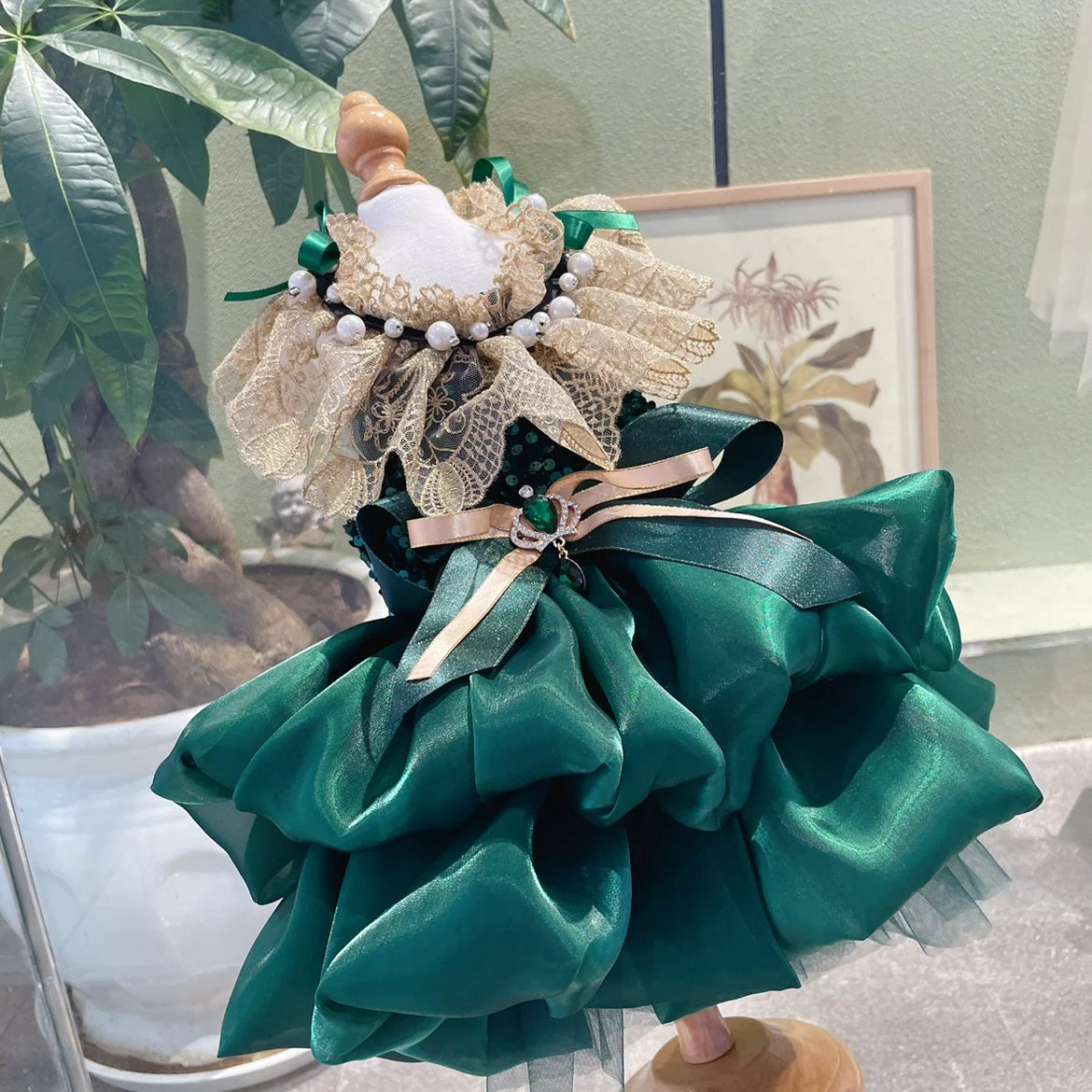 Retro Luxury Princess Dress - Handmade for Small to Medium Dogs