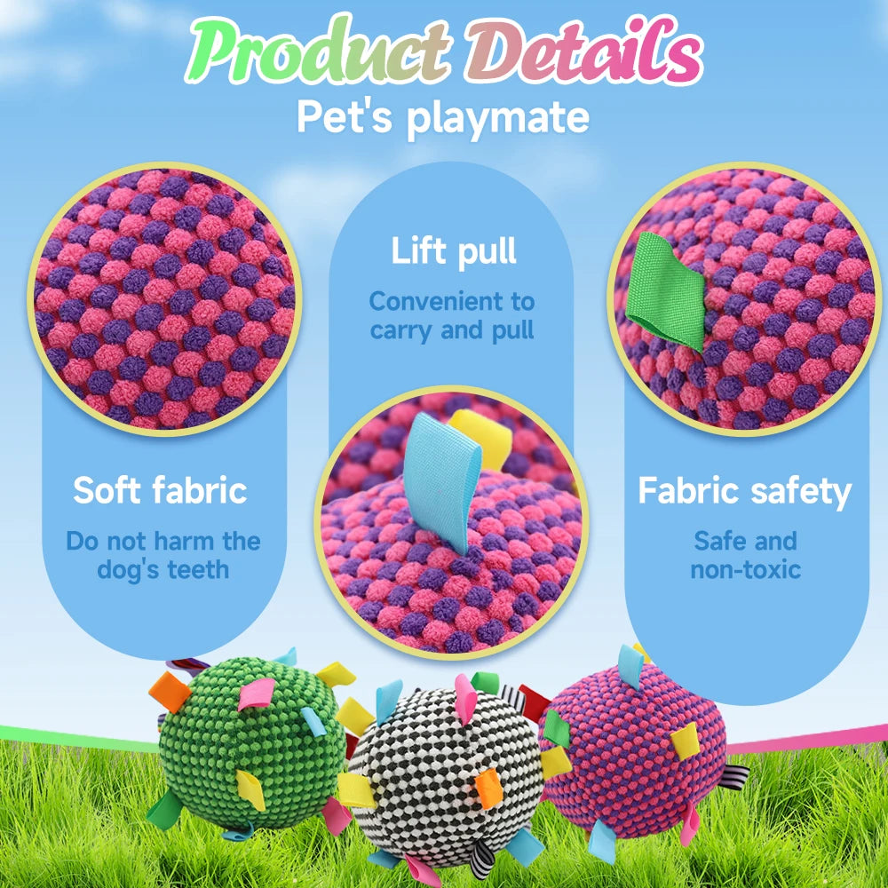 Interactive Plush Ball Dog Toy