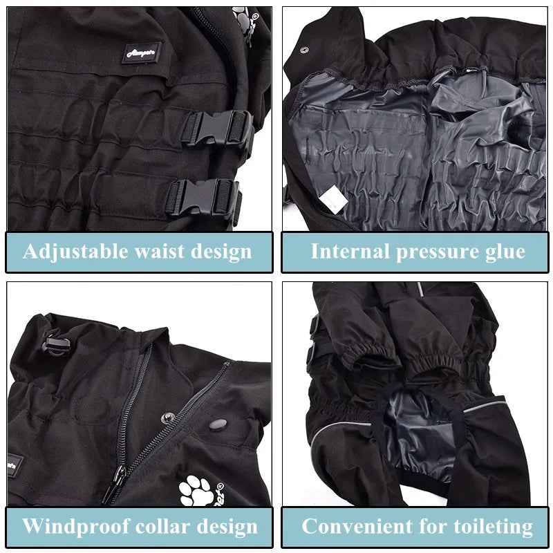Waterproof Reflective Dog Raincoat - Winter Jumpsuit