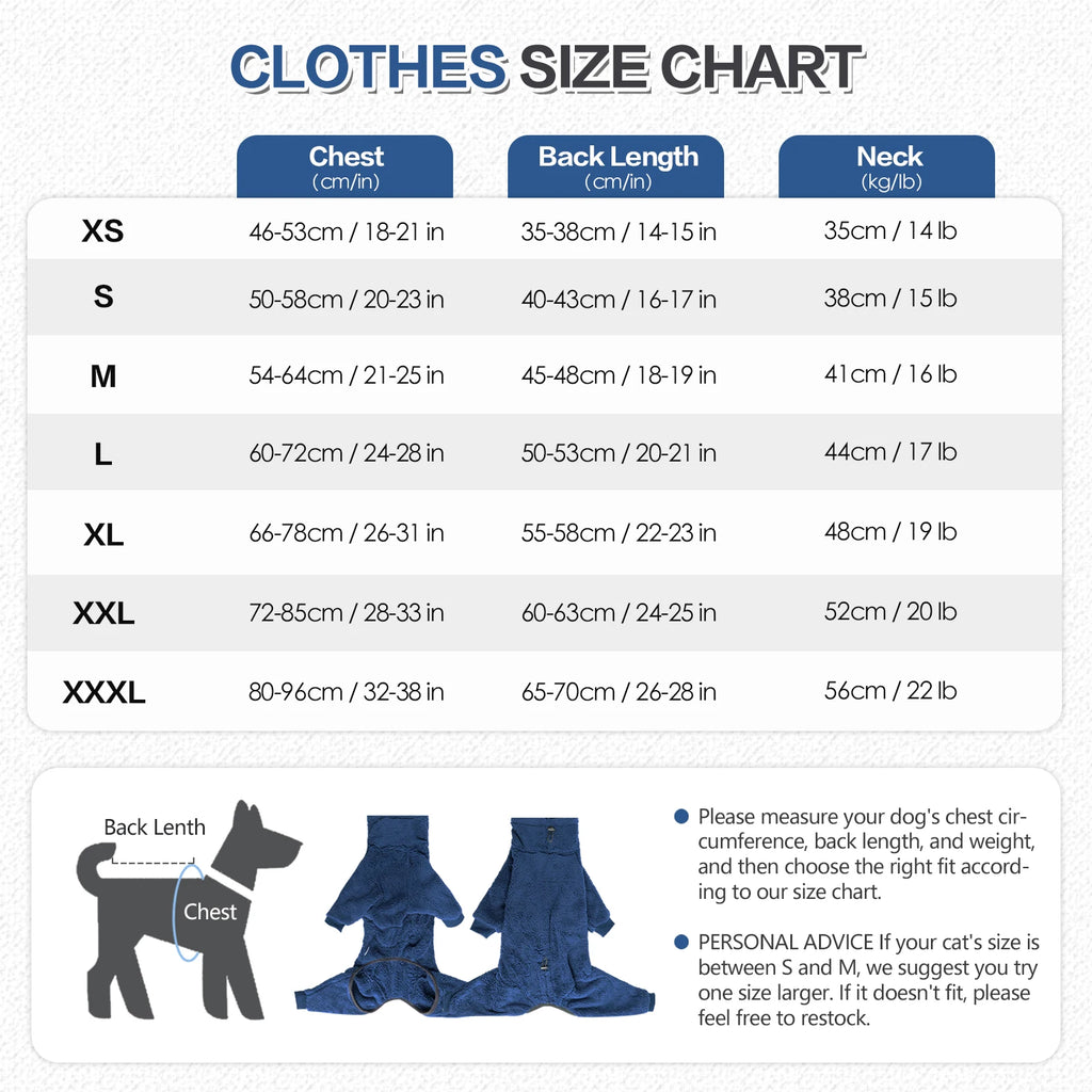 Dog Winter Coat Soft Pullover Pajamas, Warm Dog Cold Weather Coats Fleece Coat, Cozy Winter Jacket Windproof Fullbody Jumpsuit