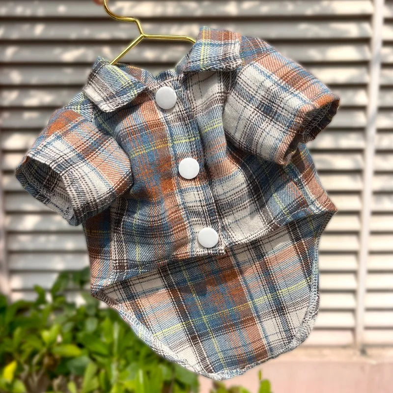 Pet Shirt for Small Large Dogs Classical Plaid Dog Clothes Breathable Puppy Coat Autumn Cat Shirt Fashion Pet Costumes Dog Vest