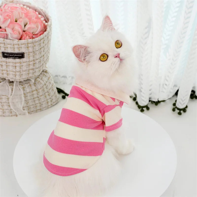 Lightweight Striped Dog Polo Shirt