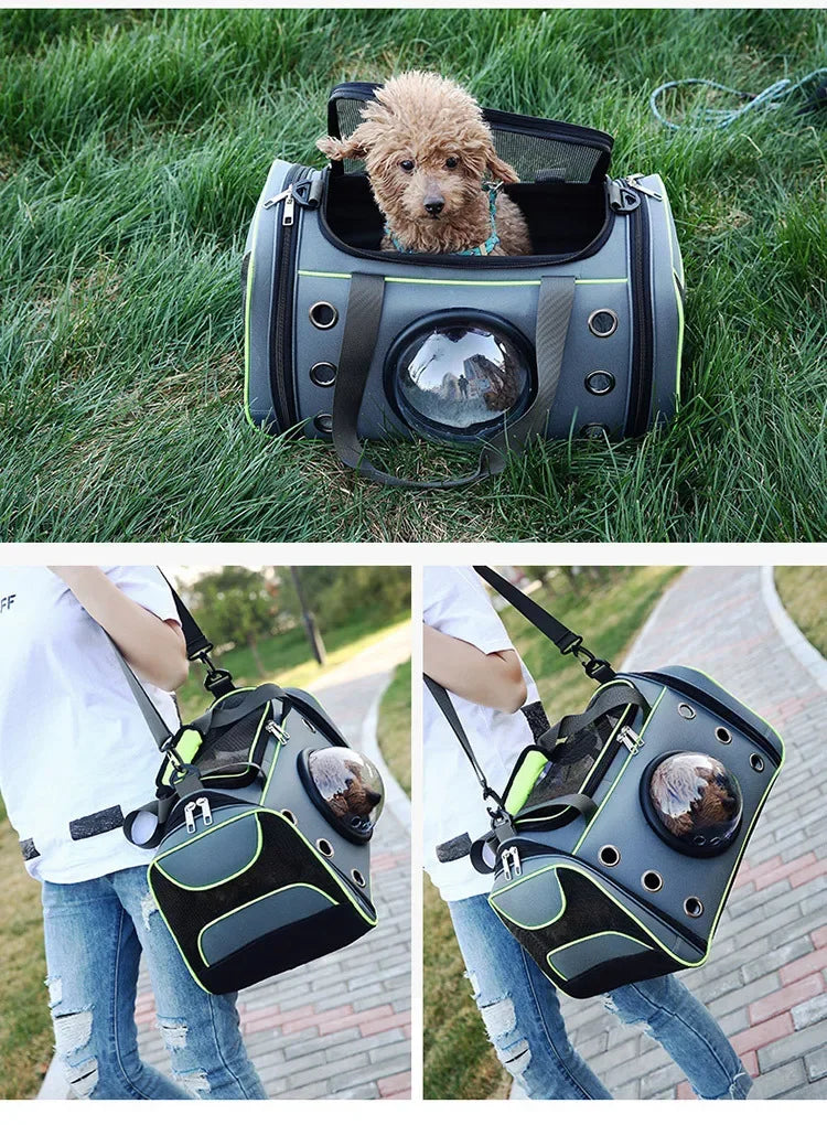 Dog Carrier Bag Pet Outing Portable Cat Dogs Handbag Crossbody Bag Breathable Large Capacity Cats Small Pet Dogs Slings Backpack Fashioned Furbabies