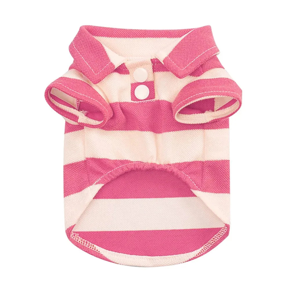 Lightweight Striped Dog Polo Shirt