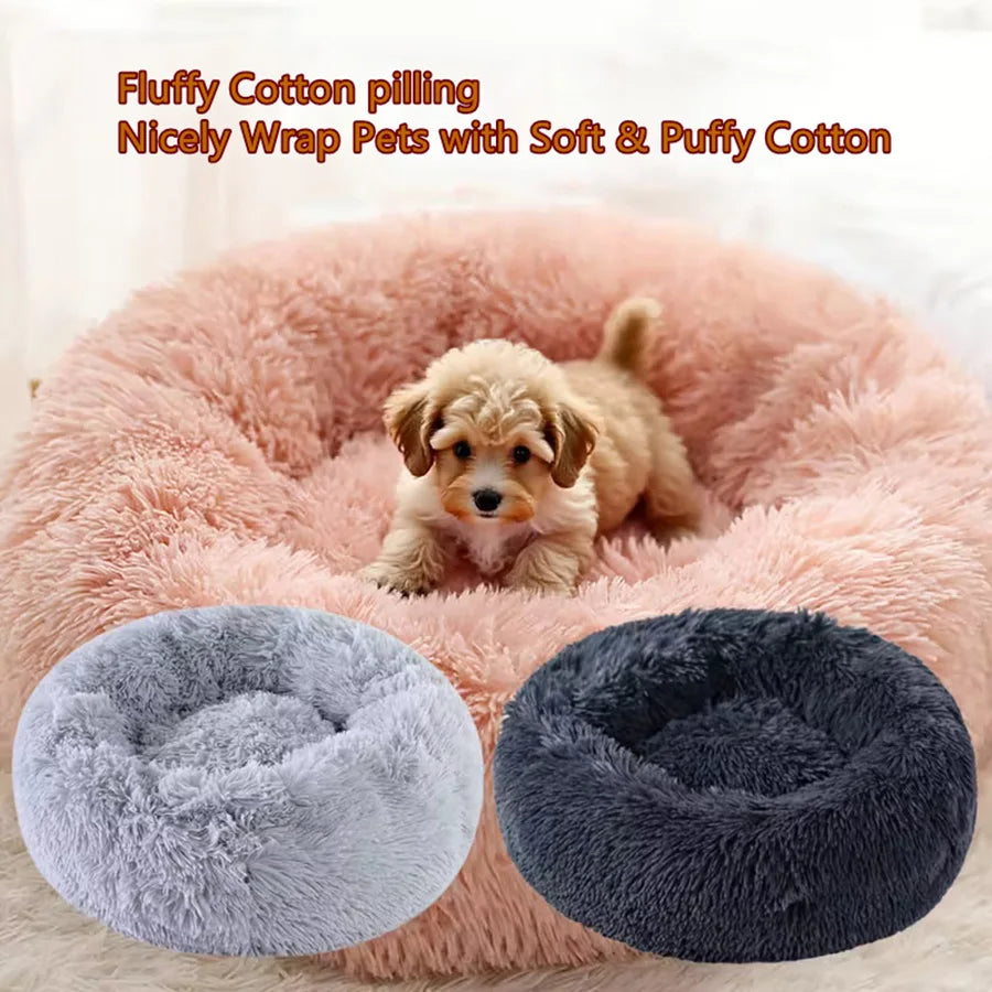 Donut Round Plush Pet Bed