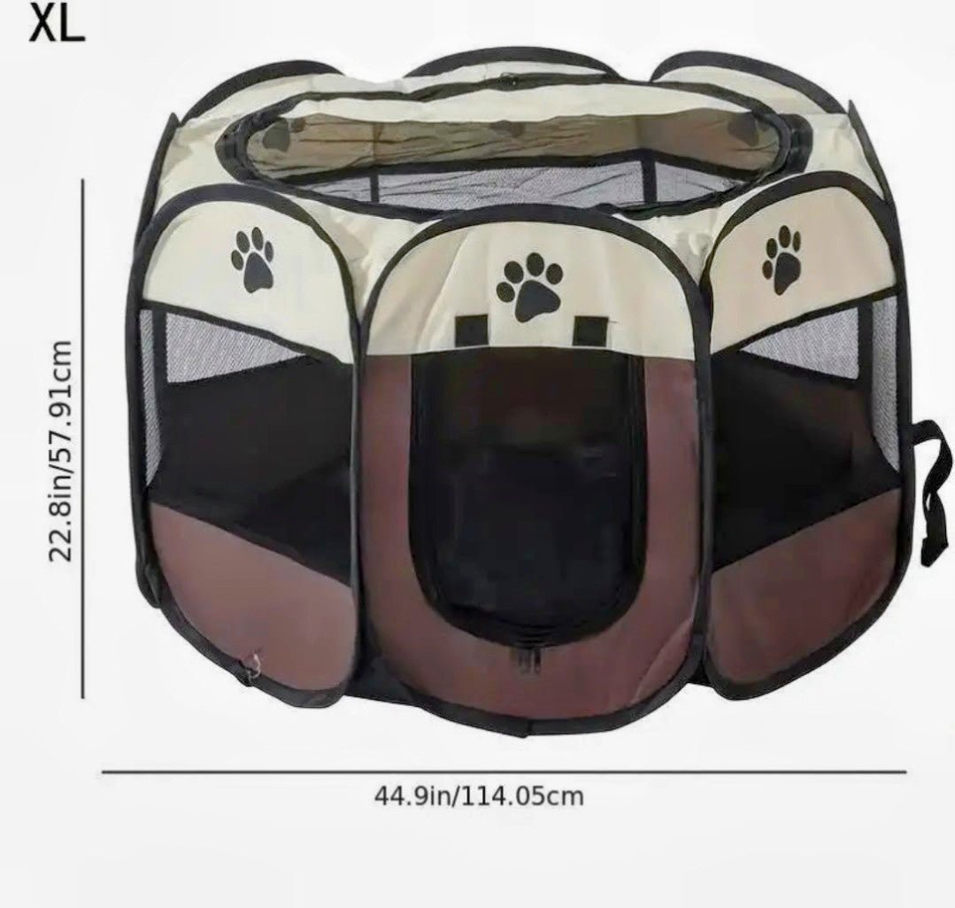 Brown Foldable Pet Playpen, Tent