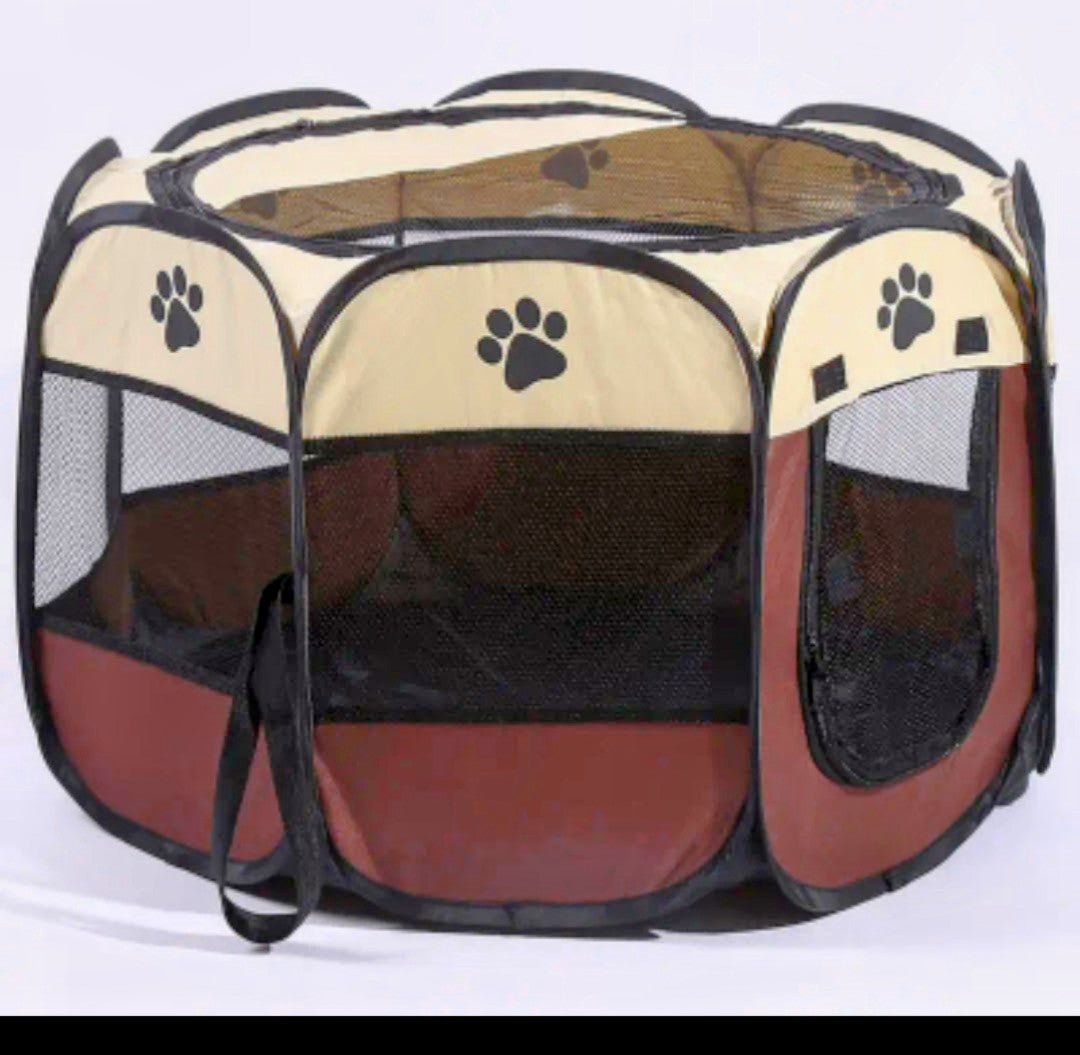 Brown Foldable Pet Playpen, Tent