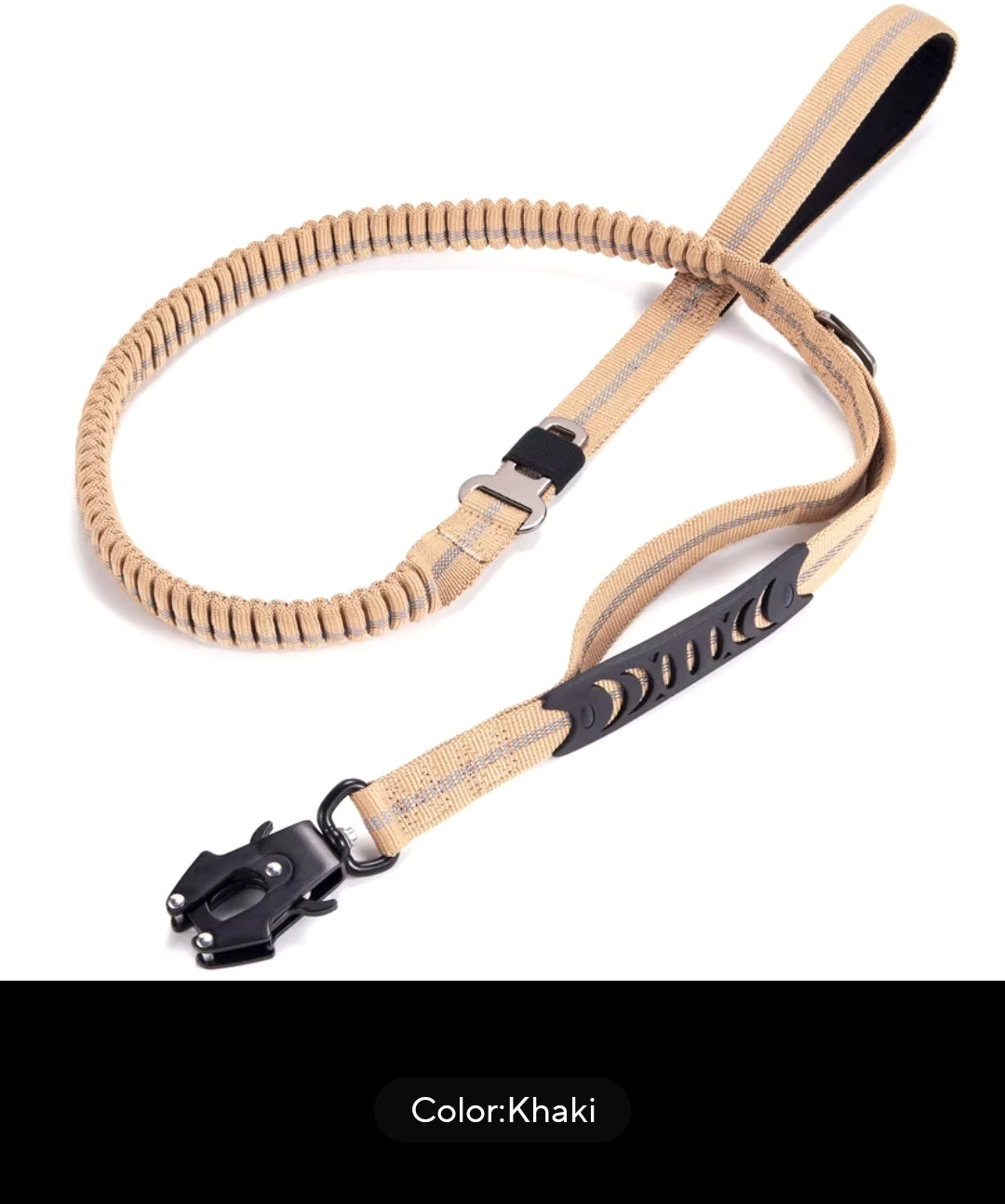 Heavy duty tactical bungee leash shock absorbing reflective, no pull.