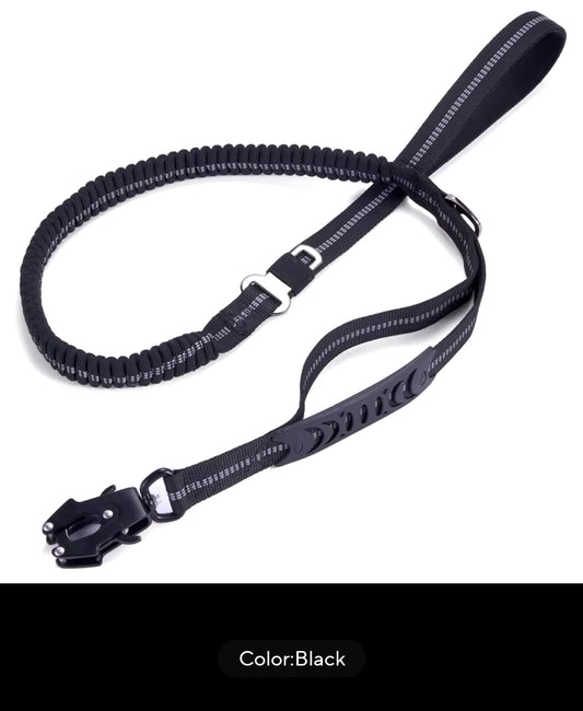 Heavy duty tactical bungee leash shock absorbing reflective, no pull.