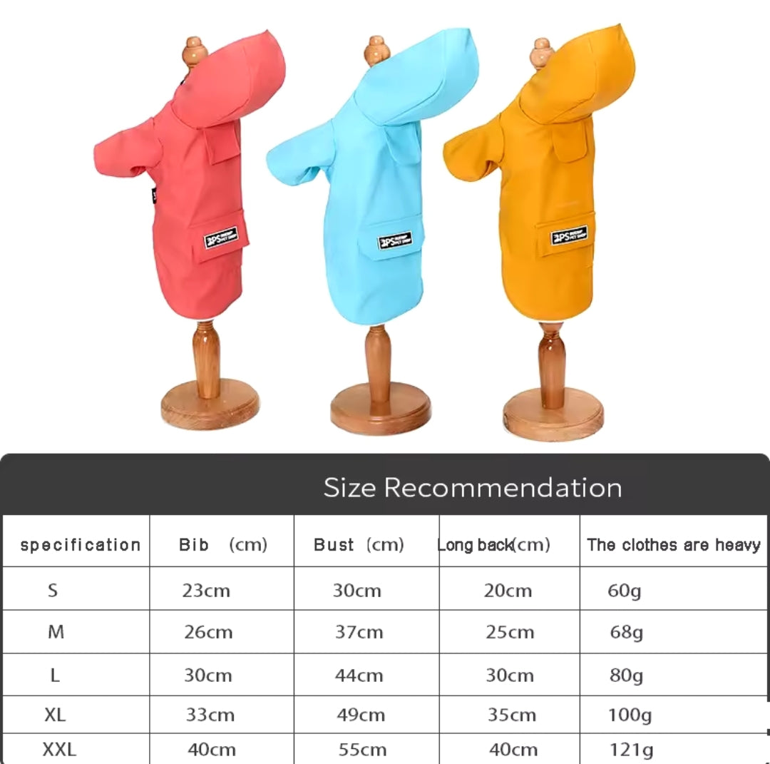 Hooded Waterproof Rain Jackets M =10in neck