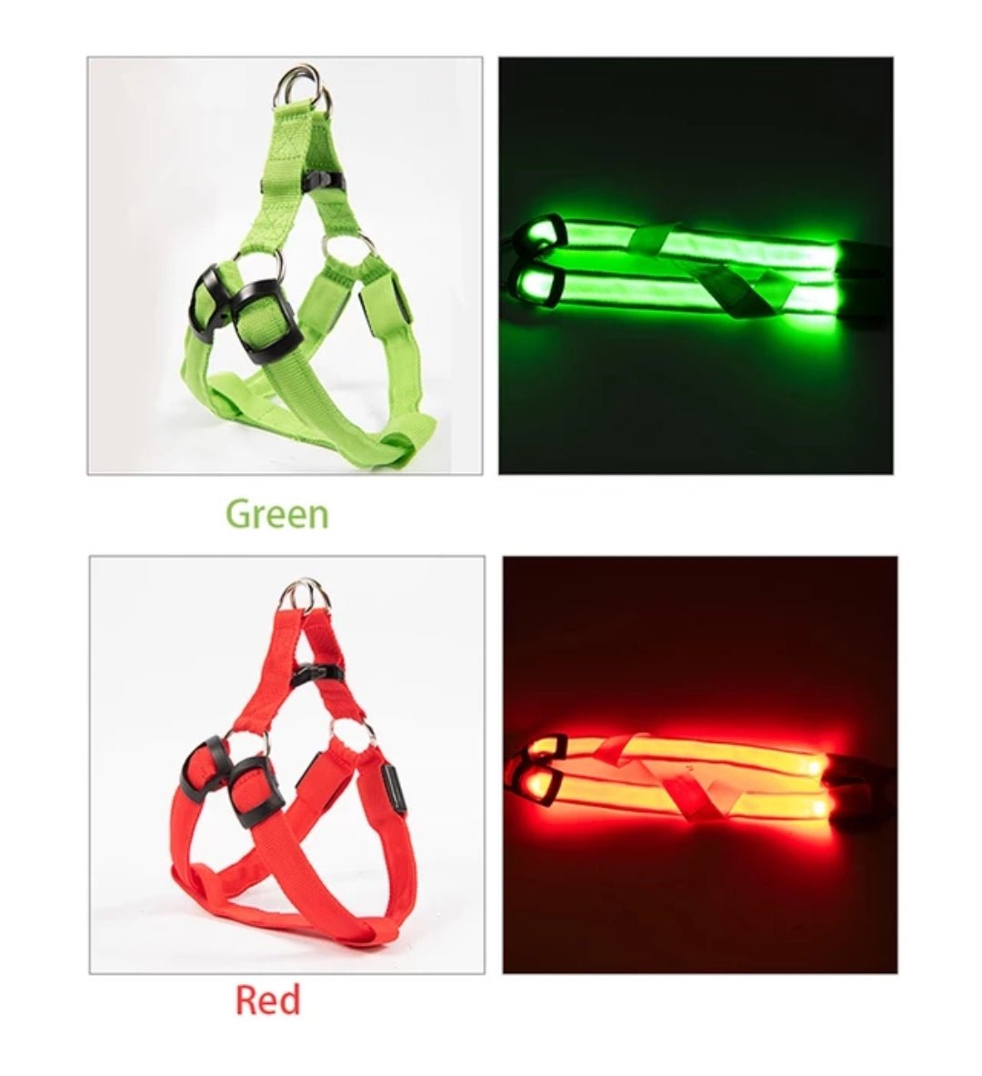 LED  Adjustable, Dog  Harness with rechargeable USB port