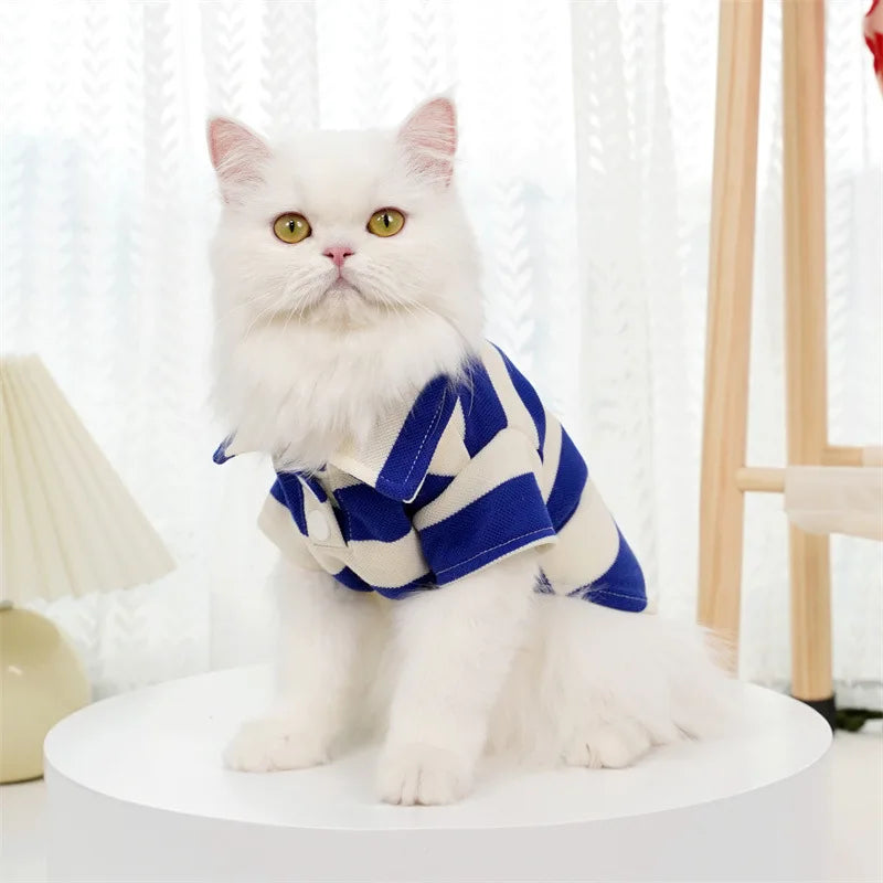 Lightweight Striped Dog Polo Shirt