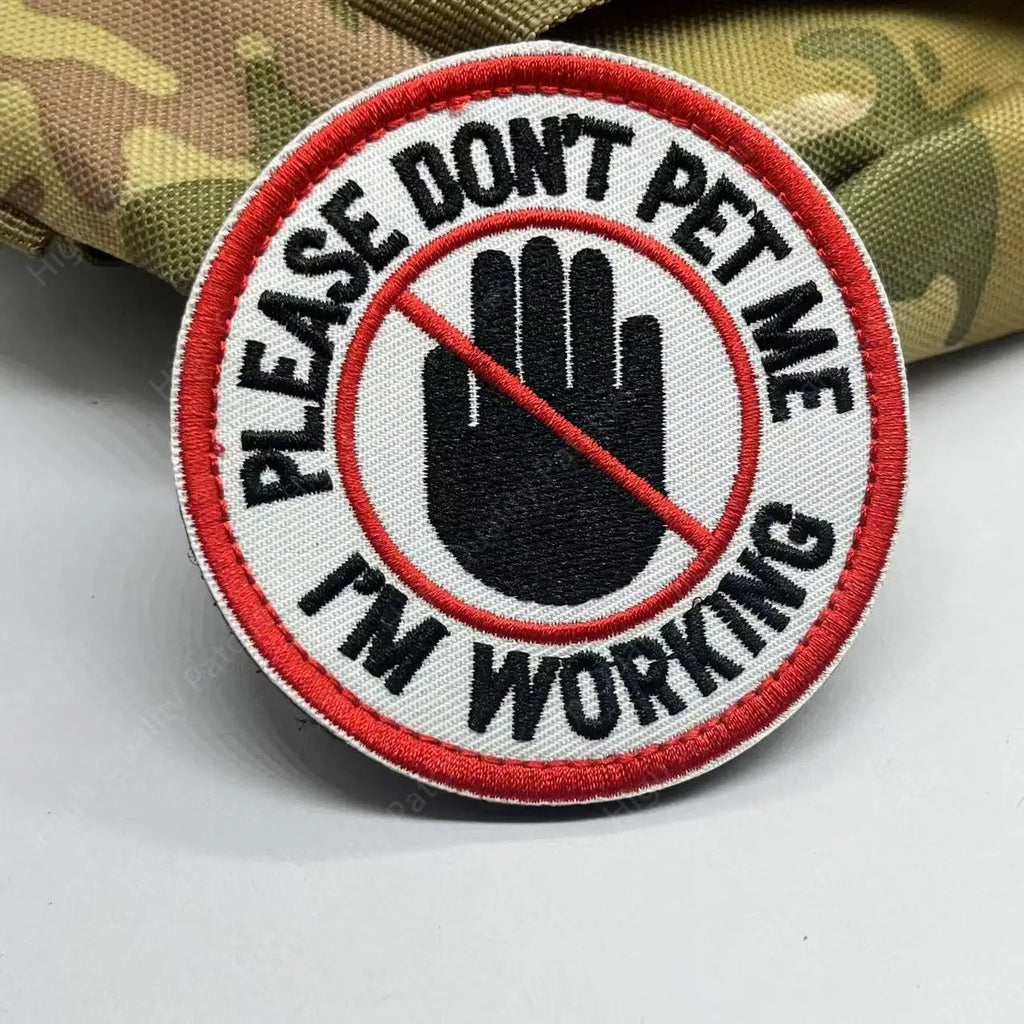 Service Dog & Therapy Dog Embroidered Velcro Patches — Do Not Pet, In Training, Rescue & Guide Dog Badge