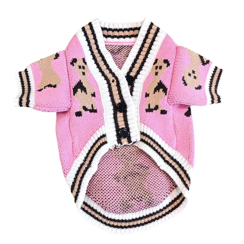 Luxury Dog Clothes for Small Dogs Winter Warm Dog Sweater Chihuahua French Bulldog Clothing Pet Items Knitted Cardigan Sweater Fashioned Furbabies