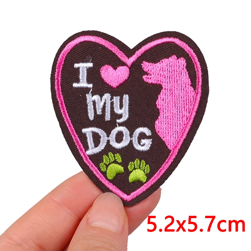 Cat Paw & Dog Cartoon Embroidery Iron-On Patch — DIY Sew or Iron On Animal Sticker for Clothing